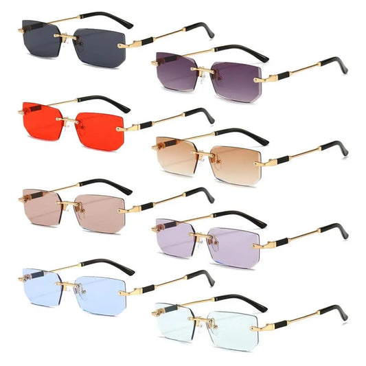 Rimless Rectangle Sunglasses for Men